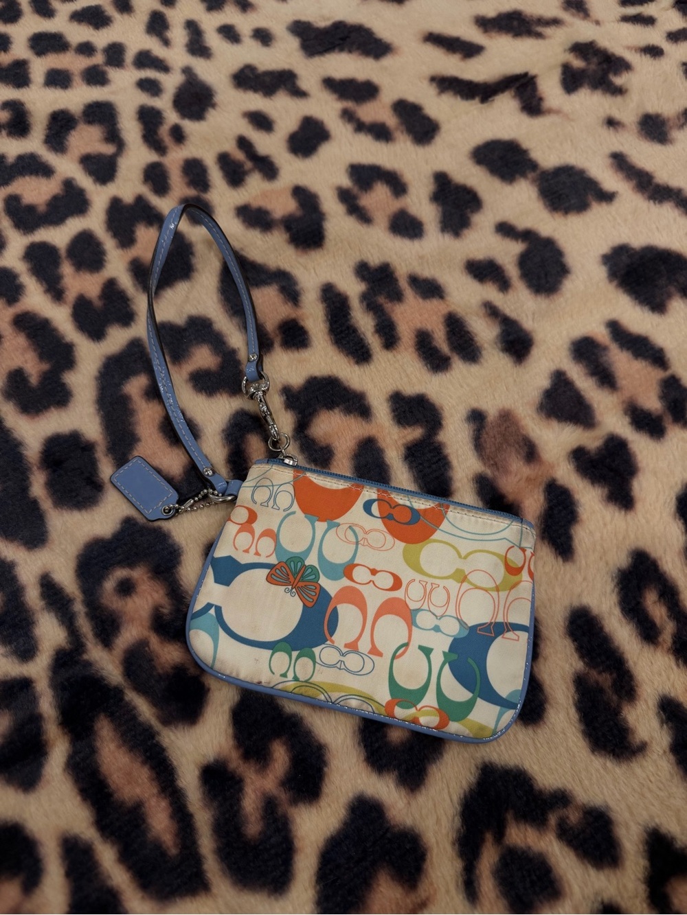 Vintage coach Signature Logo Wristlet - Multicolor